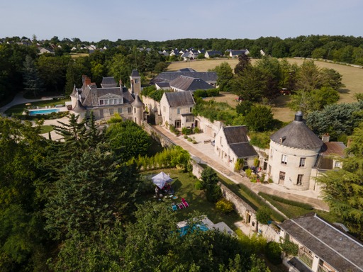 Domaine Plessis Gallu vue aérienne Azay-le-Rideau