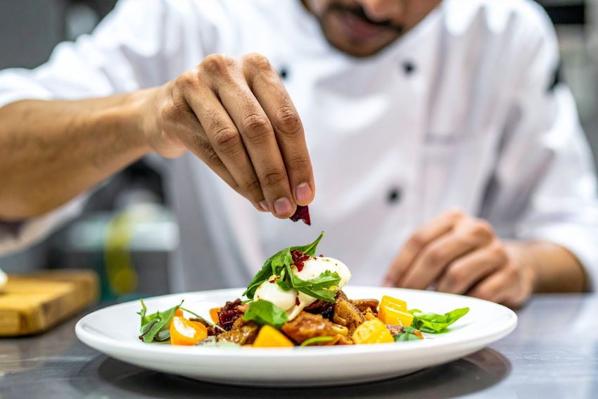 Plat gastronomique dans un restaurant à Azay-le-Rideau